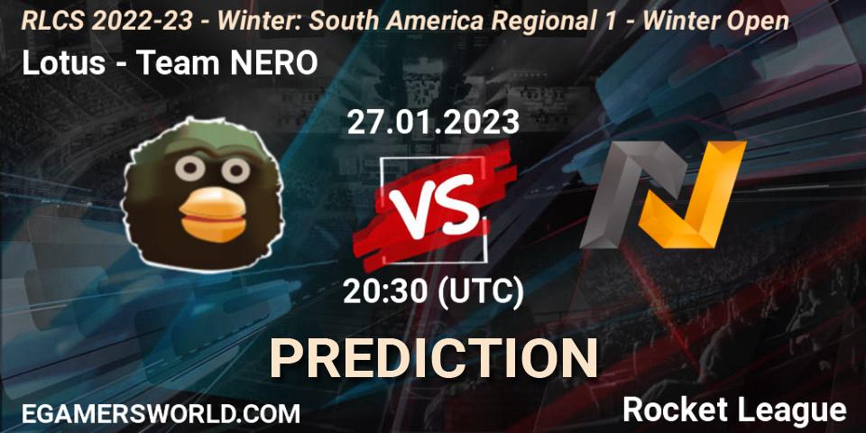 Lotus - Team NERO: Maç tahminleri. 27.01.23, Rocket League, RLCS 2022-23 - Winter: South America Regional 1 - Winter Open