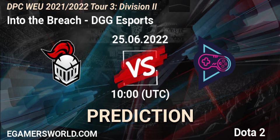 Into the Breach - DGG Esports: Maç tahminleri. 25.06.2022 at 09:55, Dota 2, DPC WEU 2021/2022 Tour 3: Division II