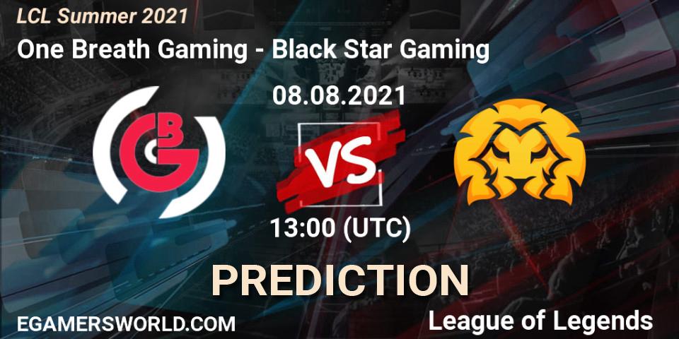 One Breath Gaming - Black Star Gaming: Maç tahminleri. 08.08.2021 at 13:00, LoL, LCL Summer 2021