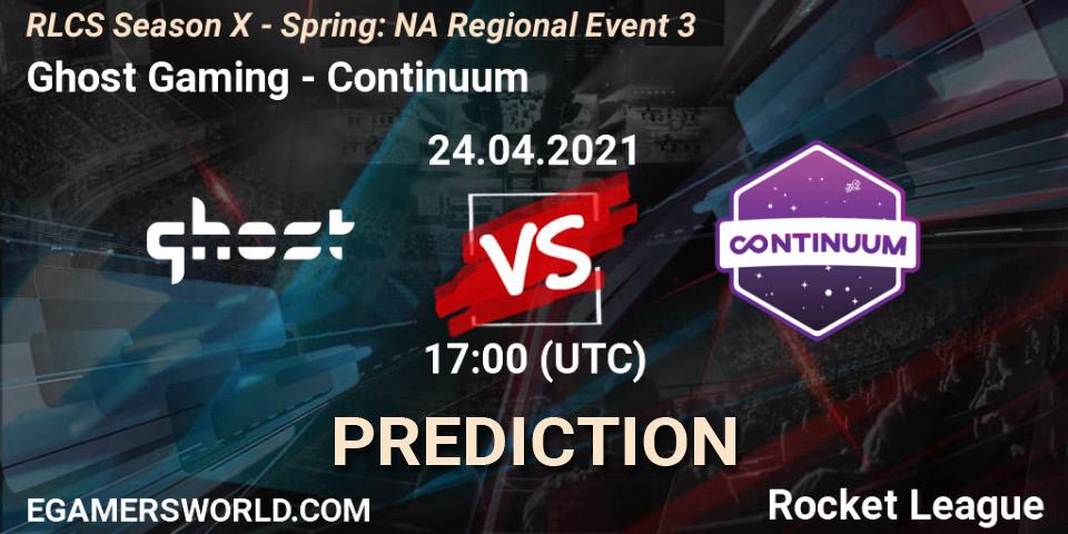 Ghost Gaming - Continuum: Maç tahminleri. 24.04.2021 at 17:00, Rocket League, RLCS Season X - Spring: NA Regional Event 3