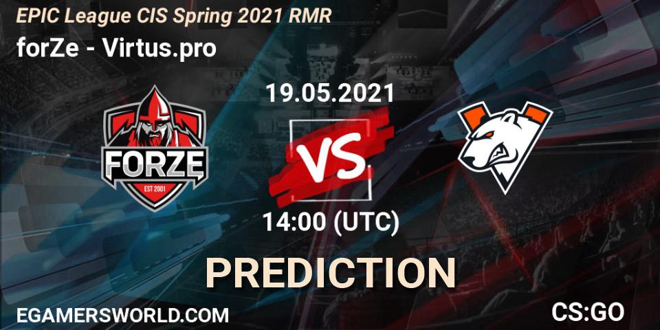 forZe - Virtus.pro: Maç tahminleri. 19.05.21, CS2 (CS:GO), EPIC League CIS Spring 2021 RMR