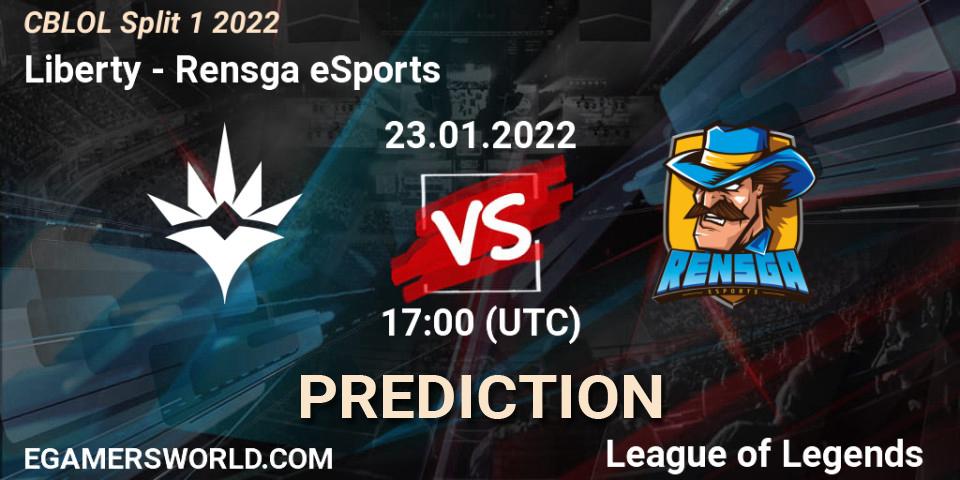 Liberty - Rensga eSports: Maç tahminleri. 23.01.2022 at 17:00, LoL, CBLOL Split 1 2022