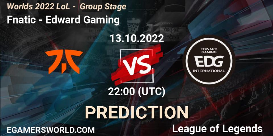 Fnatic - Edward Gaming: Maç tahminleri. 13.10.22, LoL, Worlds 2022 LoL - Group Stage