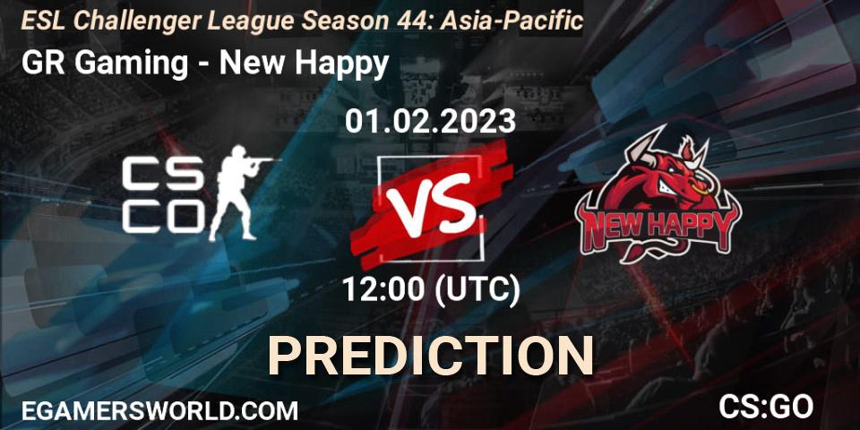 GR Gaming - New Happy: Maç tahminleri. 01.02.23, CS2 (CS:GO), ESL Challenger League Season 44: Asia-Pacific