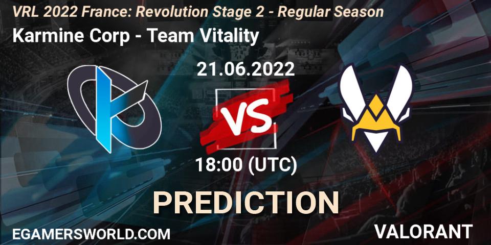 Karmine Corp - Team Vitality: Maç tahminleri. 21.06.2022 at 18:15, VALORANT, VRL 2022 France: Revolution Stage 2 - Regular Season