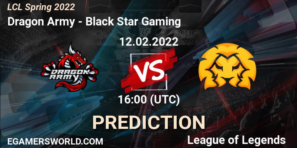 Dragon Army - Black Star Gaming: Maç tahminleri. 12.02.2022 at 16:00, LoL, LCL Spring 2022