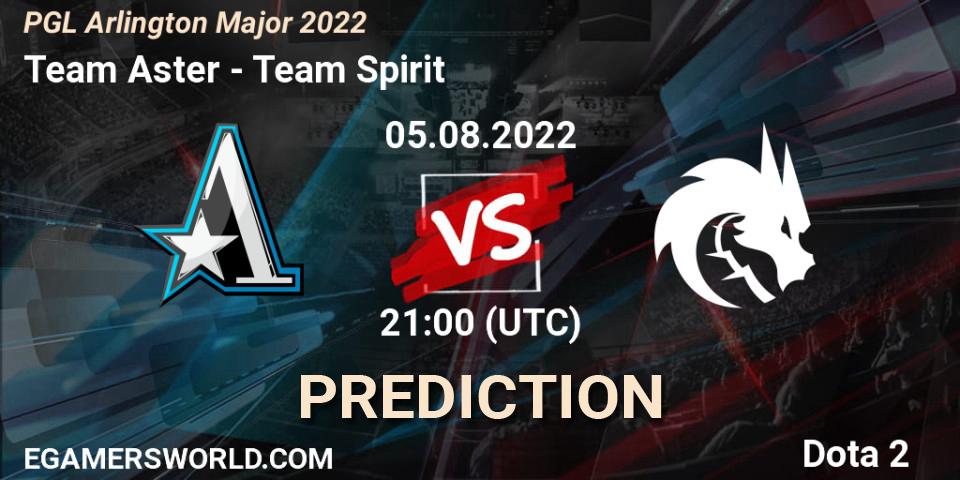 Team Aster - Team Spirit: Maç tahminleri. 05.08.2022 at 22:32, Dota 2, PGL Arlington Major 2022 - Group Stage
