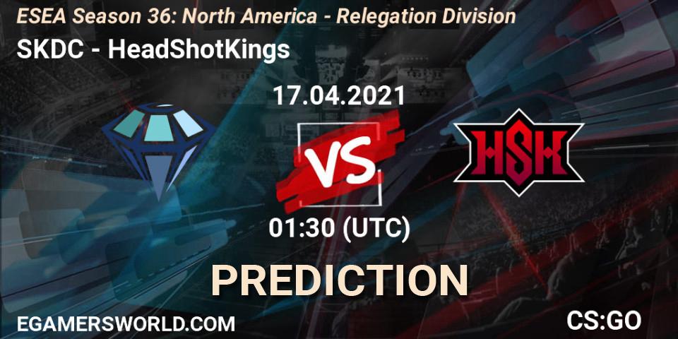 SKDC - HeadShotKings: Maç tahminleri. 17.04.2021 at 01:30, Counter-Strike (CS2), ESEA Season 36: North America - Relegation Division
