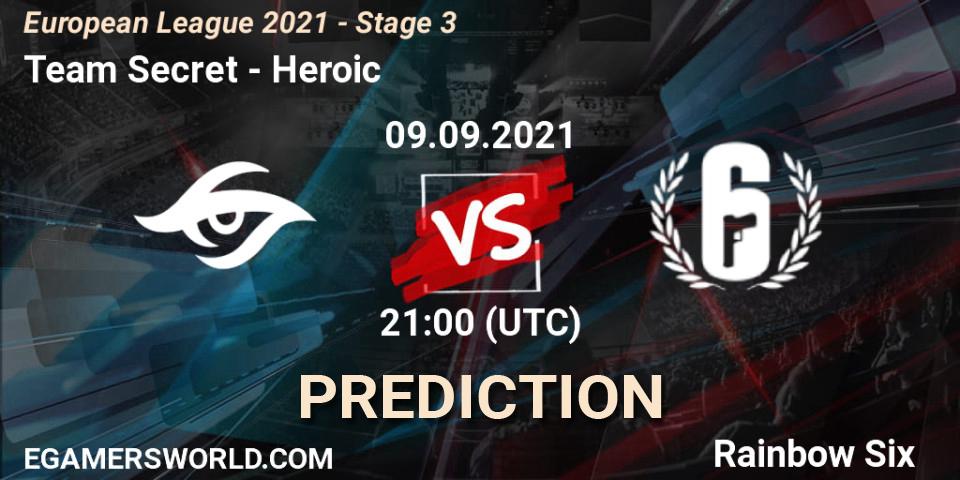 Team Secret - Heroic: Maç tahminleri. 09.09.2021 at 21:00, Rainbow Six, European League 2021 - Stage 3