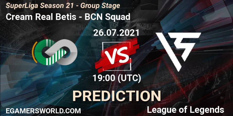Cream Real Betis - BCN Squad: Maç tahminleri. 26.07.21, LoL, SuperLiga Season 21 - Group Stage 