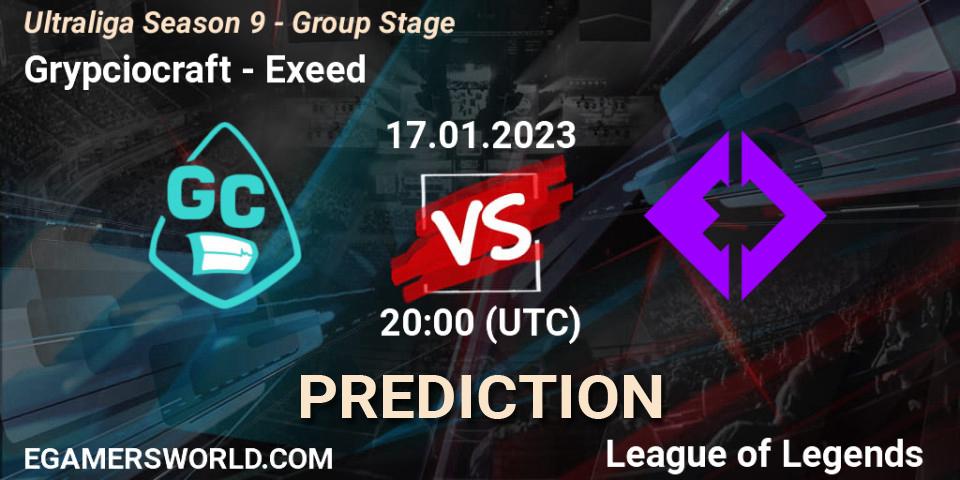 Grypciocraft - Exeed: Maç tahminleri. 17.01.2023 at 20:30, LoL, Ultraliga Season 9 - Group Stage