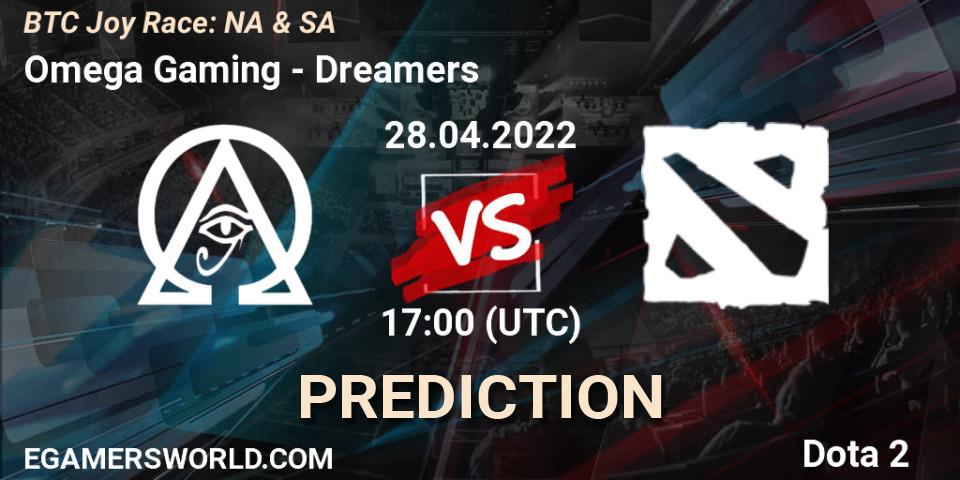 Omega Gaming - Dreamers: Maç tahminleri. 28.04.2022 at 17:05, Dota 2, BTC Joy Race: NA & SA