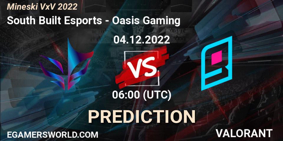South Built Esports - Oasis Gaming: Maç tahminleri. 04.12.2022 at 06:00, VALORANT, Mineski VxV 2022