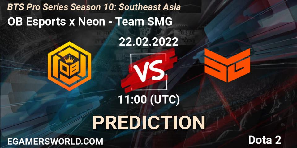 OB Esports x Neon - Team SMG: Maç tahminleri. 22.02.2022 at 11:03, Dota 2, BTS Pro Series Season 10: Southeast Asia