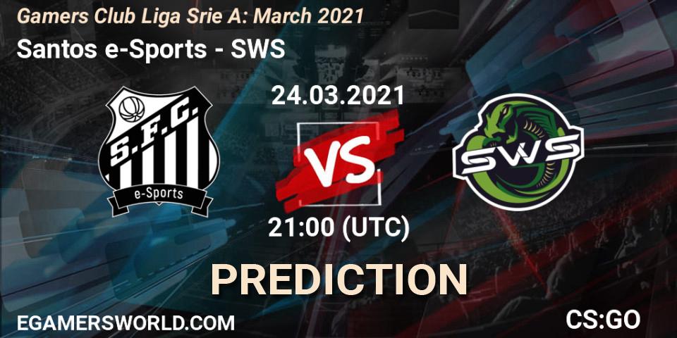 Santos e-Sports - SWS: Maç tahminleri. 24.03.2021 at 21:00, Counter-Strike (CS2), Gamers Club Liga Série A: March 2021