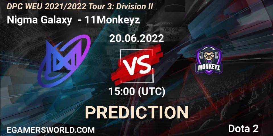 Nigma Galaxy - 11Monkeyz: Maç tahminleri. 20.06.2022 at 15:55, Dota 2, DPC WEU 2021/2022 Tour 3: Division II