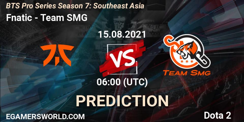 Fnatic - Team SMG: Maç tahminleri. 15.08.2021 at 06:00, Dota 2, BTS Pro Series Season 7: Southeast Asia