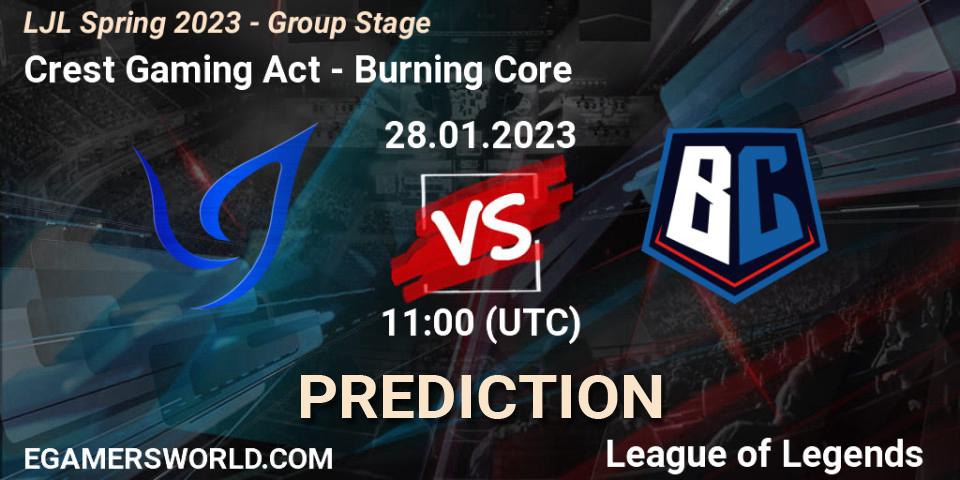 Crest Gaming Act - Burning Core: Maç tahminleri. 28.01.23, LoL, LJL Spring 2023 - Group Stage