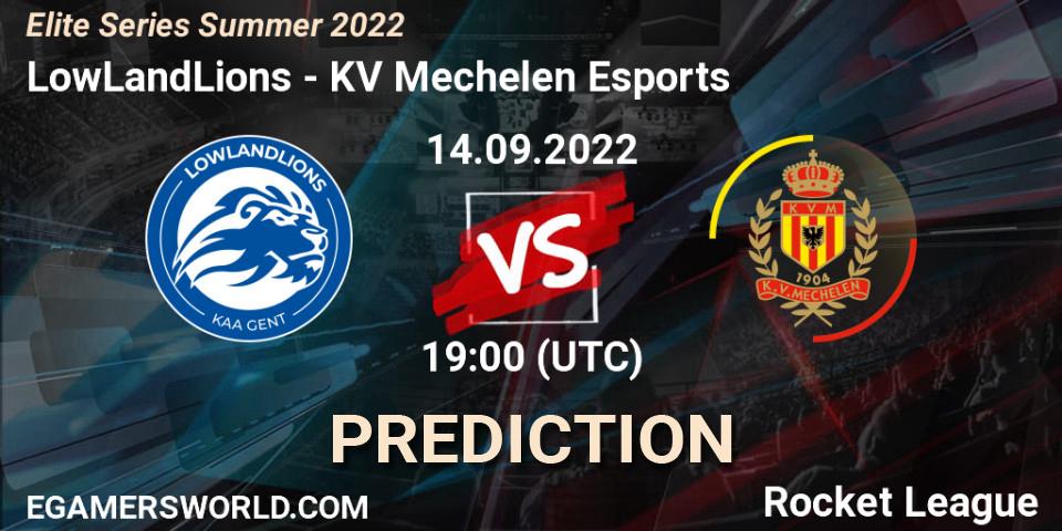 LowLandLions - KV Mechelen Esports: Maç tahminleri. 14.09.2022 at 19:00, Rocket League, Elite Series Summer 2022