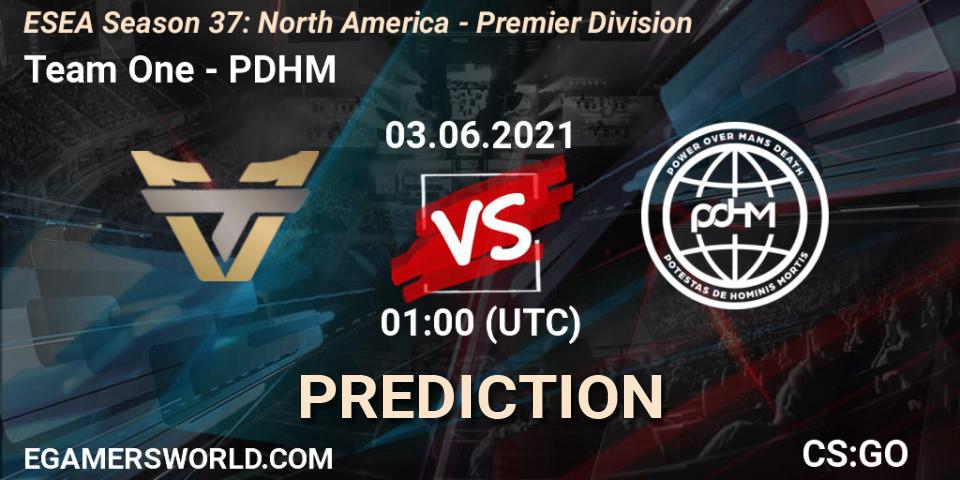 Team One - PDHM: Maç tahminleri. 03.06.2021 at 01:00, Counter-Strike (CS2), ESEA Season 37: North America - Premier Division
