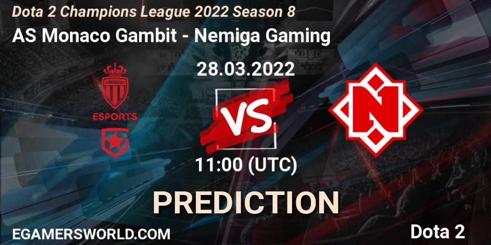 AS Monaco Gambit - Nemiga Gaming: Maç tahminleri. 28.03.22, Dota 2, Dota 2 Champions League 2022 Season 8