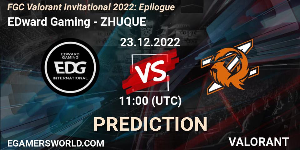 EDward Gaming - ZHUQUE: Maç tahminleri. 23.12.2022 at 11:00, VALORANT, FGC Valorant Invitational 2022: Epilogue