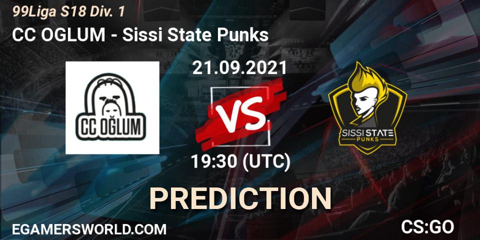 CC OGLUM - Sissi State Punks: Maç tahminleri. 13.10.2021 at 17:00, Counter-Strike (CS2), 99Liga S18 Div. 1