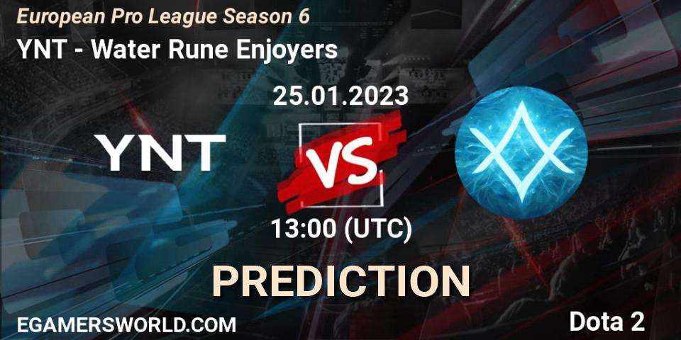 YNT - Water Rune Enjoyers: Maç tahminleri. 25.01.23, Dota 2, European Pro League Season 6