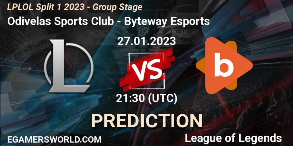 Odivelas Sports Club - Byteway Esports: Maç tahminleri. 27.01.23, LoL, LPLOL Split 1 2023 - Group Stage