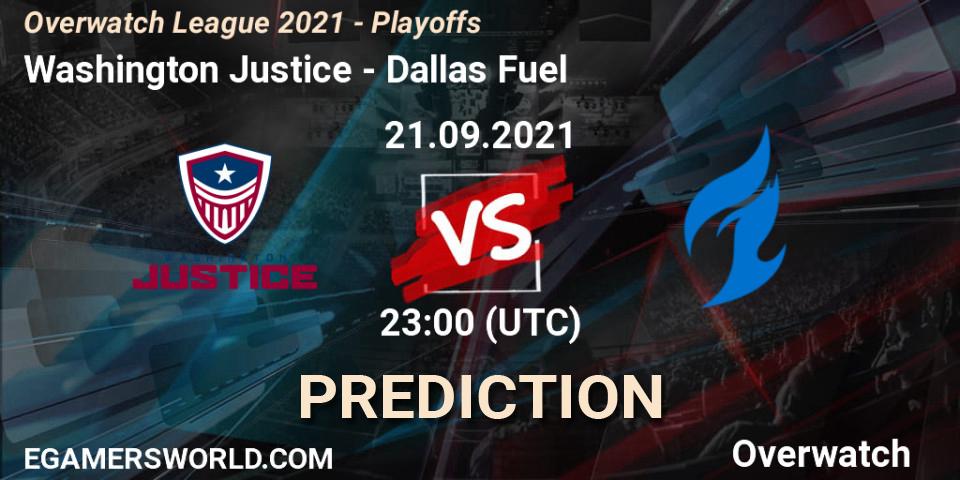Washington Justice - Dallas Fuel: Maç tahminleri. 21.09.2021 at 23:00, Overwatch, Overwatch League 2021 - Playoffs