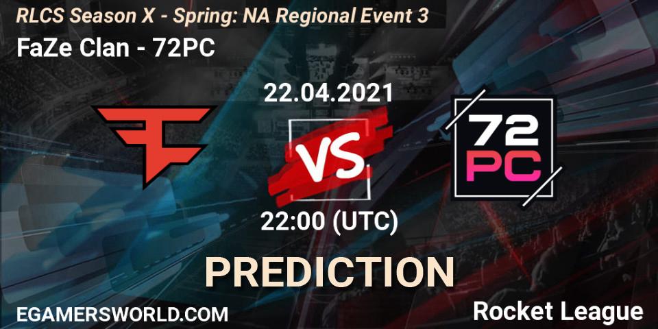 FaZe Clan - 72PC: Maç tahminleri. 22.04.2021 at 22:00, Rocket League, RLCS Season X - Spring: NA Regional Event 3