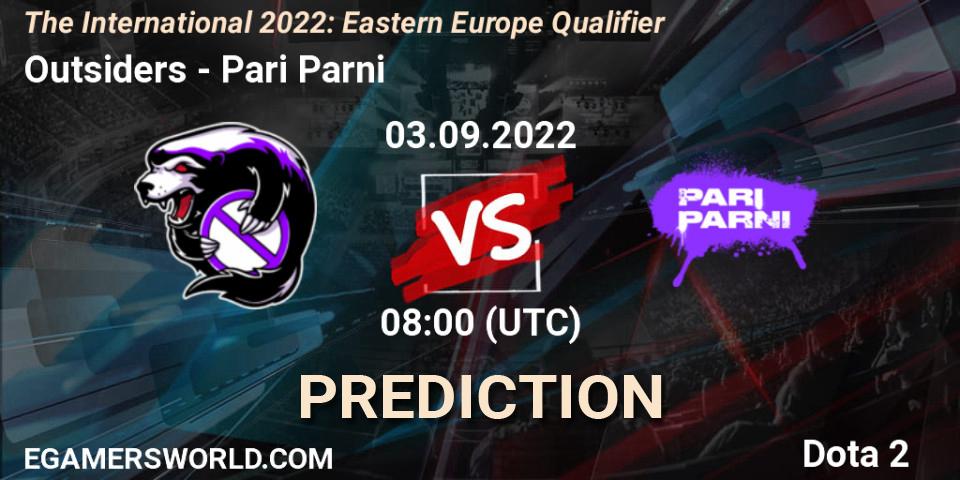 Outsiders - Pari Parni: Maç tahminleri. 03.09.22, Dota 2, The International 2022: Eastern Europe Qualifier