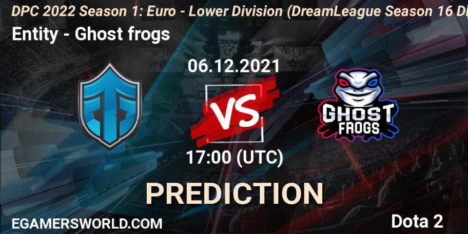 Entity - Ghost frogs: Maç tahminleri. 06.12.2021 at 16:55, Dota 2, DPC 2022 Season 1: Euro - Lower Division (DreamLeague Season 16 DPC WEU)