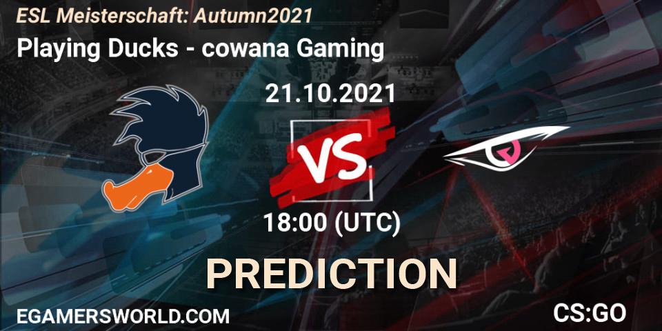 Playing Ducks - cowana Gaming: Maç tahminleri. 21.10.2021 at 18:00, Counter-Strike (CS2), ESL Meisterschaft: Autumn 2021