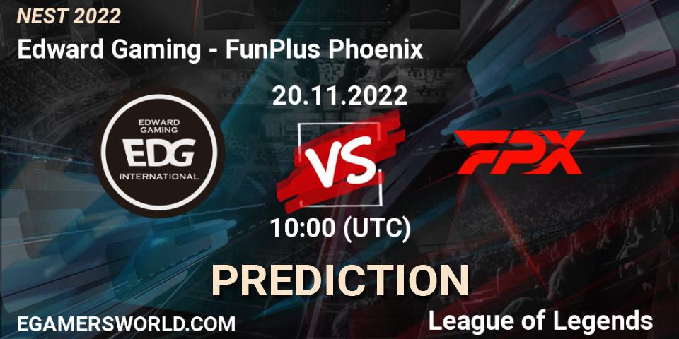 Edward Gaming - FunPlus Phoenix: Maç tahminleri. 20.11.2022 at 10:00, LoL, NEST 2022