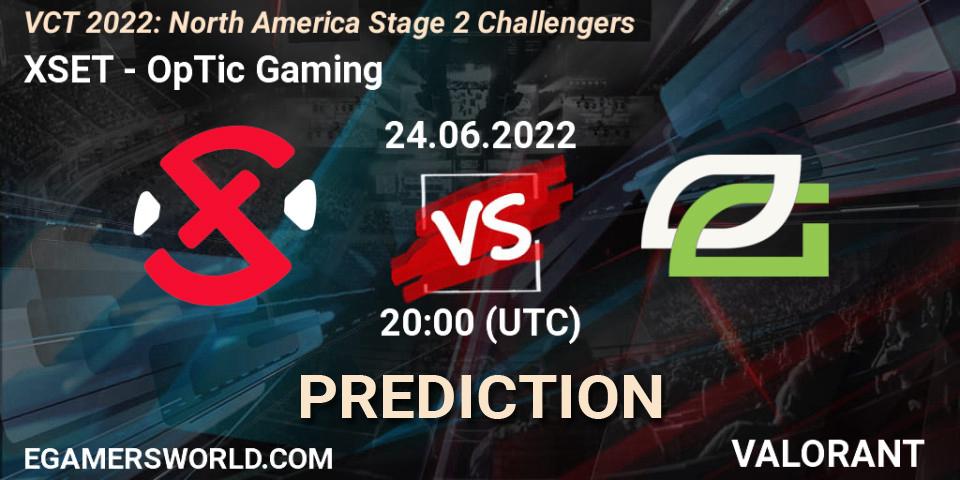 XSET - OpTic Gaming: Maç tahminleri. 24.06.2022 at 20:15, VALORANT, VCT 2022: North America Stage 2 Challengers