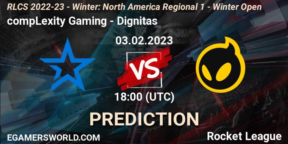 compLexity Gaming - Dignitas: Maç tahminleri. 03.02.2023 at 18:00, Rocket League, RLCS 2022-23 - Winter: North America Regional 1 - Winter Open