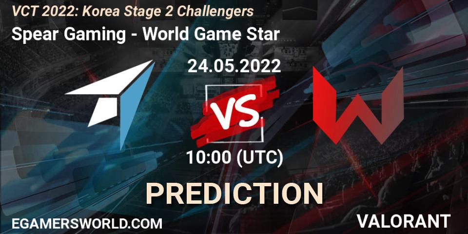 Spear Gaming - World Game Star: Maç tahminleri. 24.05.2022 at 11:00, VALORANT, VCT 2022: Korea Stage 2 Challengers