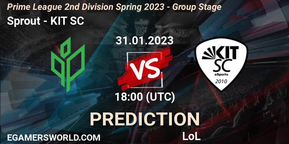 Sprout - KIT SC: Maç tahminleri. 31.01.23, LoL, Prime League 2nd Division Spring 2023 - Group Stage