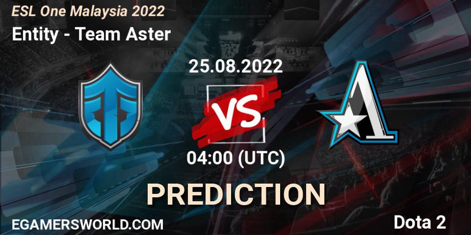 Entity - Team Aster: Maç tahminleri. 25.08.22, Dota 2, ESL One Malaysia 2022