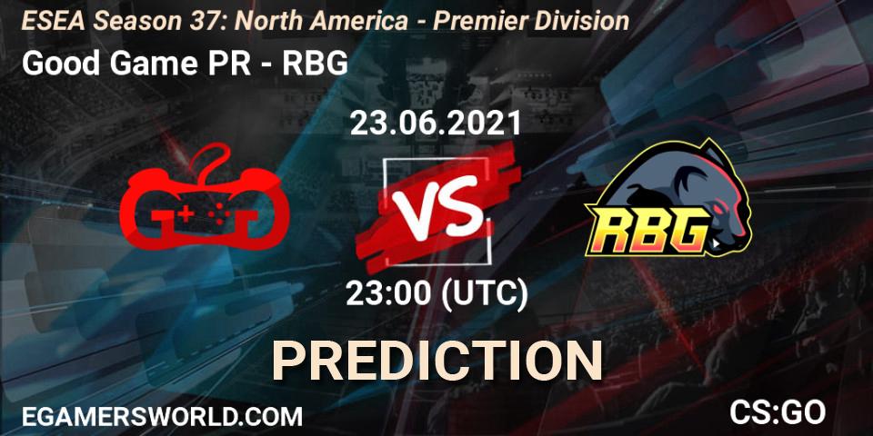 Good Game PR - RBG: Maç tahminleri. 23.06.2021 at 23:00, Counter-Strike (CS2), ESEA Season 37: North America - Premier Division