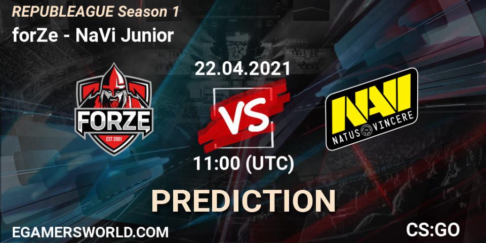 forZe - NaVi Junior: Maç tahminleri. 22.04.2021 at 11:00, Counter-Strike (CS2), REPUBLEAGUE Season 1