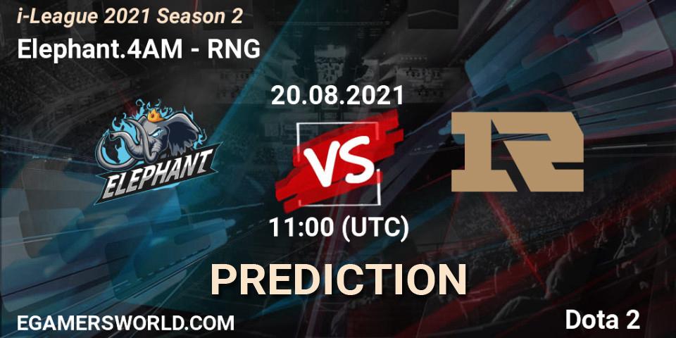 Elephant.4AM - RNG: Maç tahminleri. 20.08.2021 at 11:04, Dota 2, i-League 2021 Season 2