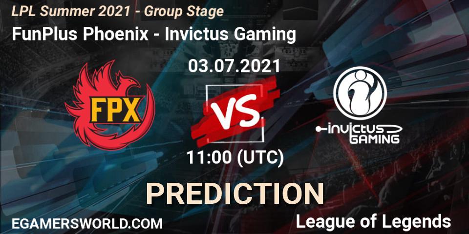 FunPlus Phoenix - Invictus Gaming: Maç tahminleri. 03.07.21, LoL, LPL Summer 2021 - Group Stage