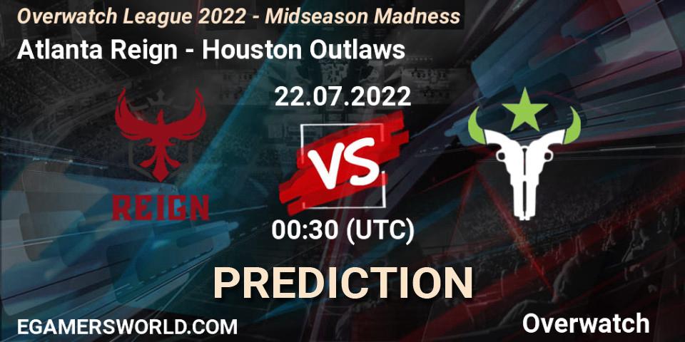 Atlanta Reign - Houston Outlaws: Maç tahminleri. 21.07.2022 at 23:00, Overwatch, Overwatch League 2022 - Midseason Madness