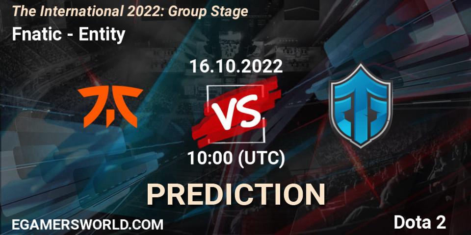 Fnatic - Entity: Maç tahminleri. 16.10.2022 at 11:21, Dota 2, The International 2022: Group Stage
