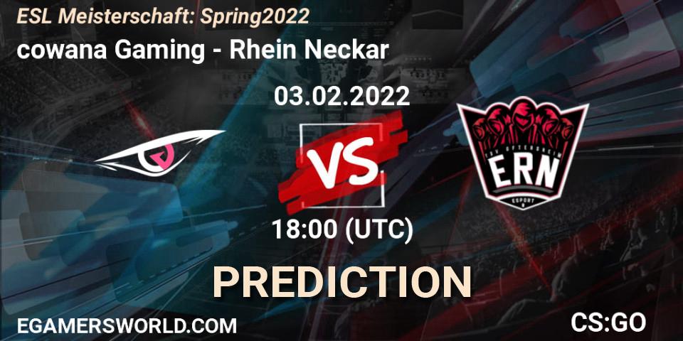 cowana Gaming - Rhein Neckar: Maç tahminleri. 03.02.2022 at 18:00, Counter-Strike (CS2), ESL Meisterschaft: Spring 2022