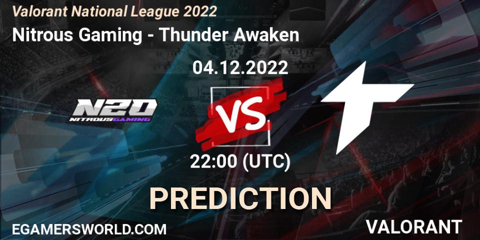 Nitrous Gaming - Thunder Awaken: Maç tahminleri. 04.12.22, VALORANT, Valorant National League 2022