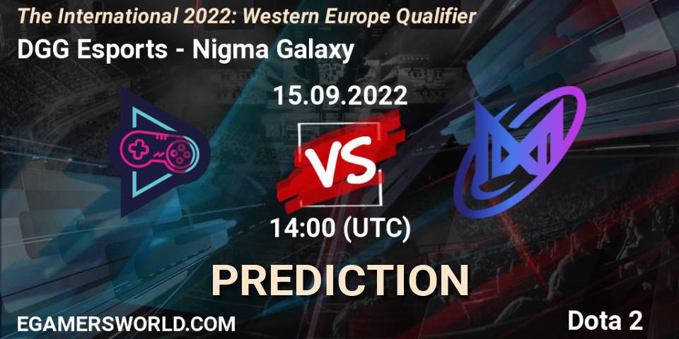 DGG Esports - Nigma Galaxy: Maç tahminleri. 15.09.2022 at 12:51, Dota 2, The International 2022: Western Europe Qualifier