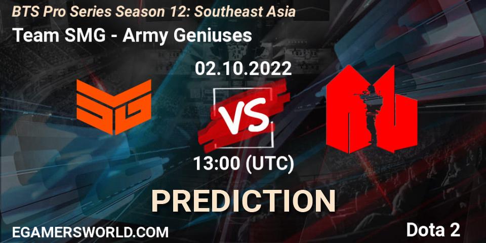 Team SMG - Army Geniuses: Maç tahminleri. 02.10.22, Dota 2, BTS Pro Series Season 12: Southeast Asia